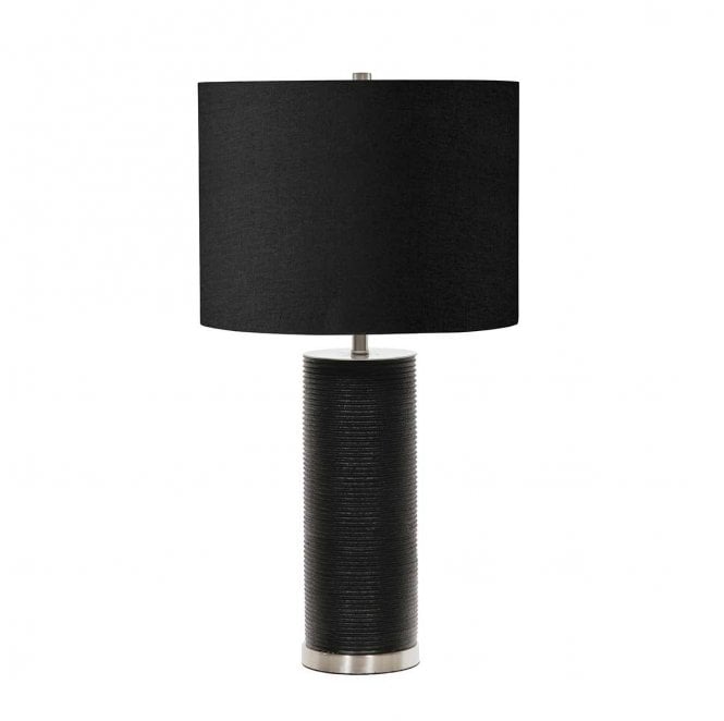 Elstead Lighting RIPPLE-TL-BLK Ripple 1 Light Table Lamp in a Black Finish with a Black Shade