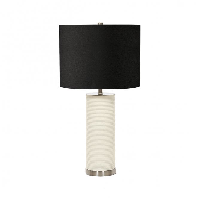 Elstead Lighting RIPPLE-TL-WHT-B Ripple 1 Light Table Lamp in a White Finish with a Black Shade
