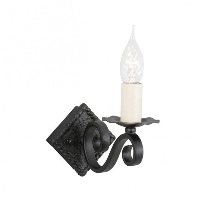 Elstead Lighting RY1A-BLACK Rectory 1 Light Wall Light in a Black Finish