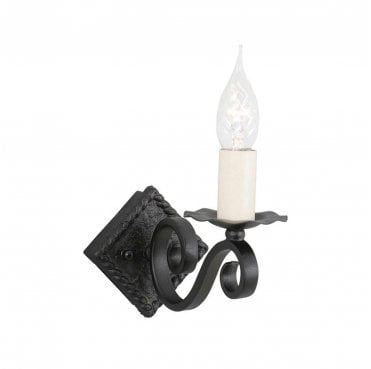 RY1A-BLACK Rectory 1 Light Wall Light in a Black Finish
