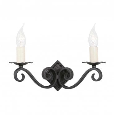 RY2A-BLACK Rectory 2 Light Wall Light in a Black Finish