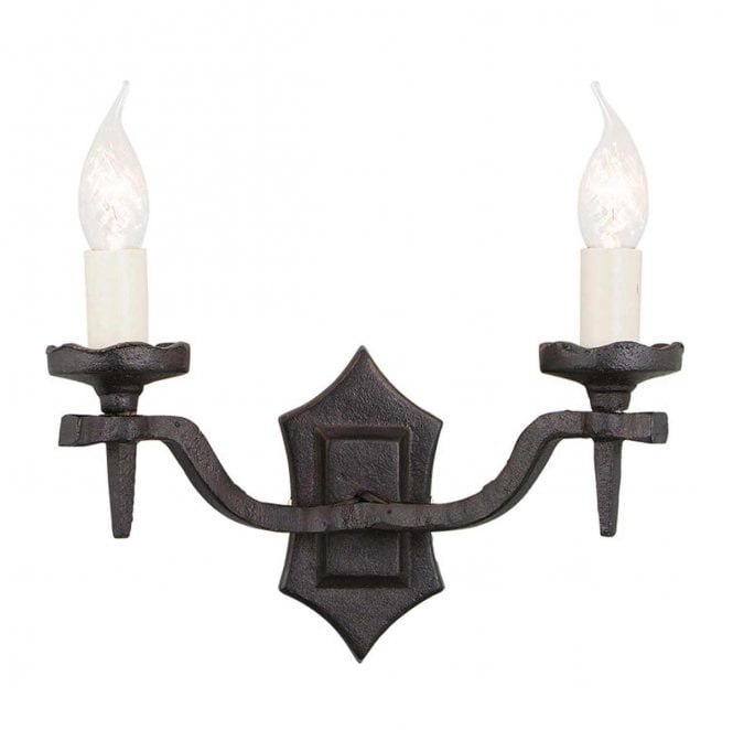 Elstead Lighting RY2B-BLACK Rectory 2 Light Wall Light in a Black Finish