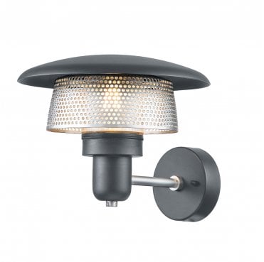 SATURNE Saturne Outdoor IP44 1 Light Wall Lantern in a Grey Finish