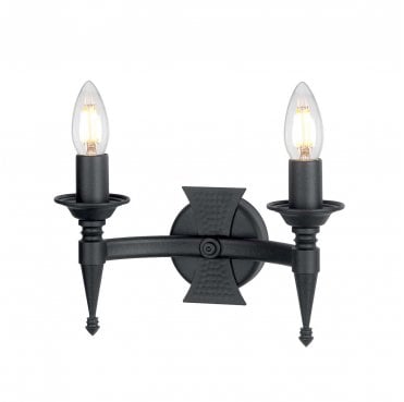 SAX2-BLK Saxon 2 Light Wall Light in a Black Finish