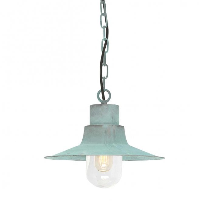 Elstead Lighting SHELDON-CH-V Sheldon Outdoor IP44 1 Light Chain Lantern in a Verdigris Finish