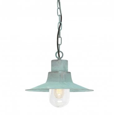 SHELDON-CH-V Sheldon Outdoor IP44 1 Light Chain Lantern in a Verdigris Finish