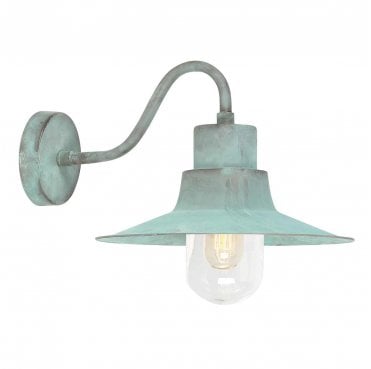 SHELDON-V Sheldon Outdoor IP44 1 Light Wall Lantern in a Verdigris Finish