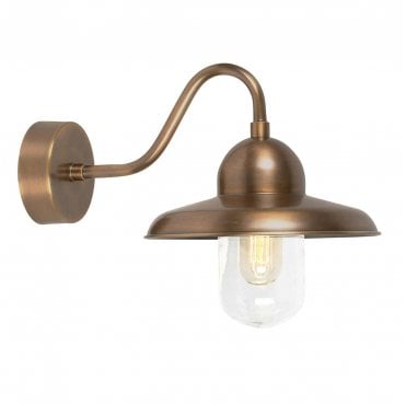 SOMERTON-BR Somerton Outdoor IP44 1 Light Wall Lantern in an Aged Brass Finish
