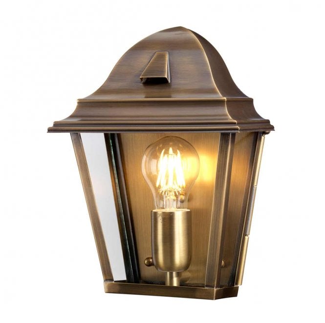 Elstead Lighting ST-JAMES-BRASS St James Outdoor IP44 1 Light Wall Lantern in an Aged Brass Finish