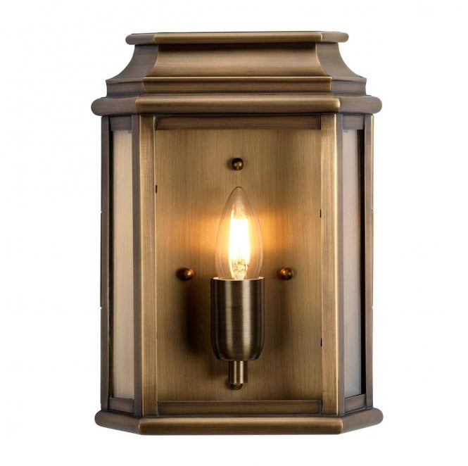 Elstead Lighting ST-MARTINS-BR St Martins Outdoor IP44 1 Light Wall Lantern in an Aged Brass Finish