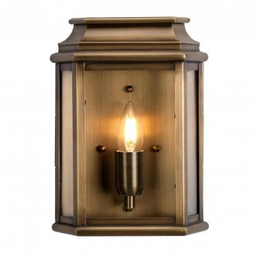 ST-MARTINS-BR St Martins Outdoor IP44 1 Light Wall Lantern in an Aged Brass Finish