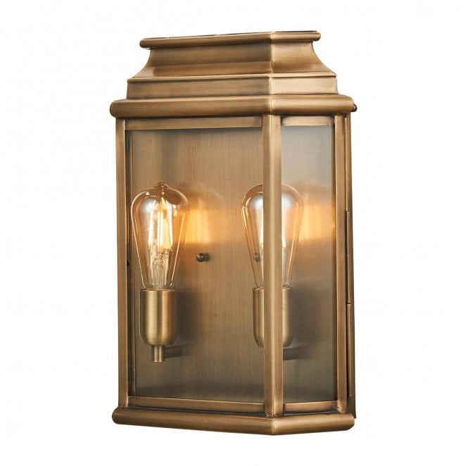 Elstead Lighting ST-MARTINS-L-BR St Martins Outdoor IP44 2 Light Large Wall Lantern in an Aged Brass Finish