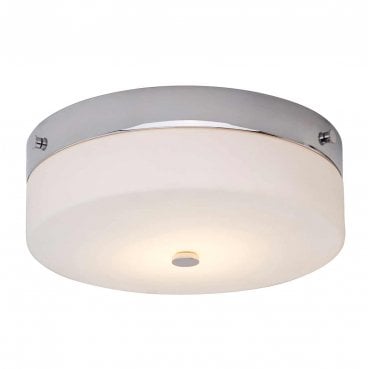 TAMAR-F-L-PC Tamar IP44 1 Light large Flush Light in a Polished Chrome Finish