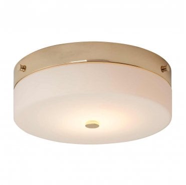 TAMAR-F-L-PG Tamar IP44 1 Light Large Flush Light in a Polished Gold Finish