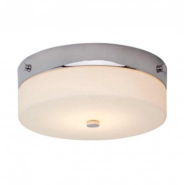 TAMAR-F-M-PC Tamar IP44 1 Light Medium Flush Light in a Polished Chrome Finish