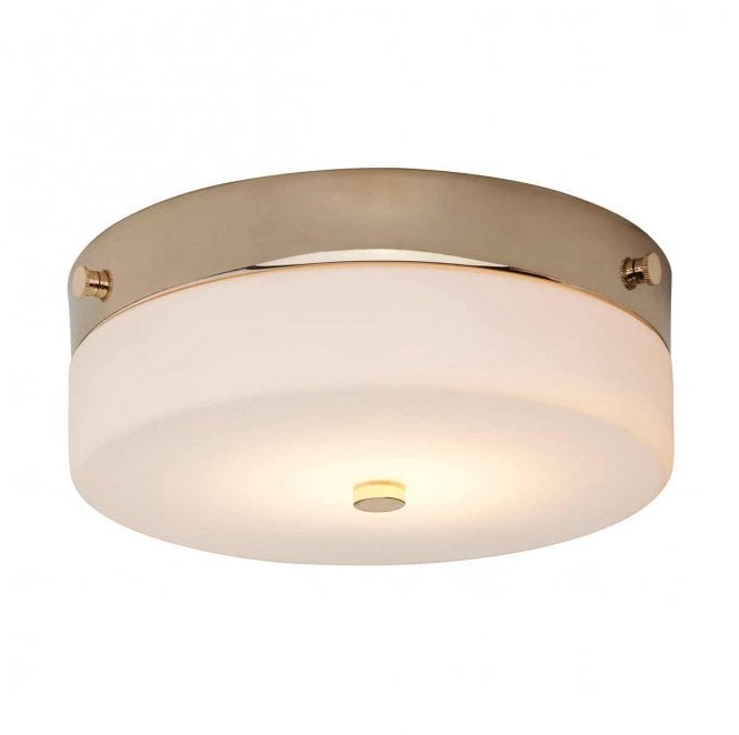 Elstead Lighting TAMAR-F-M-PG Tamar IP44 1 Light Medium Flush Light in a Polished Gold Finish