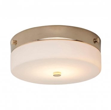 TAMAR-F-M-PG Tamar IP44 1 Light Medium Flush Light in a Polished Gold Finish