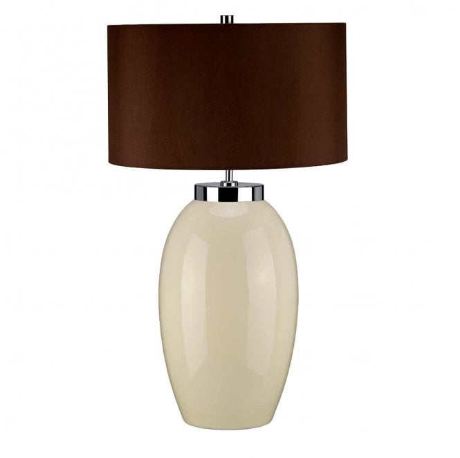Elstead Lighting VICTOR-LRG-TL-CR Victor 1 Light Large Table Lamp in a Cream Finish