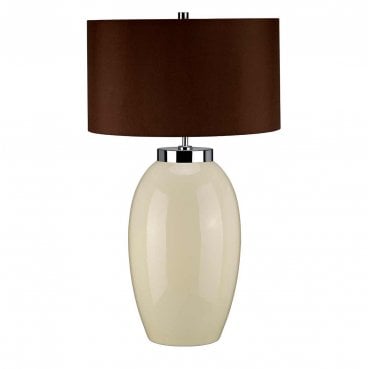 VICTOR-LRG-TL-CR Victor 1 Light Large Table Lamp in a Cream Finish