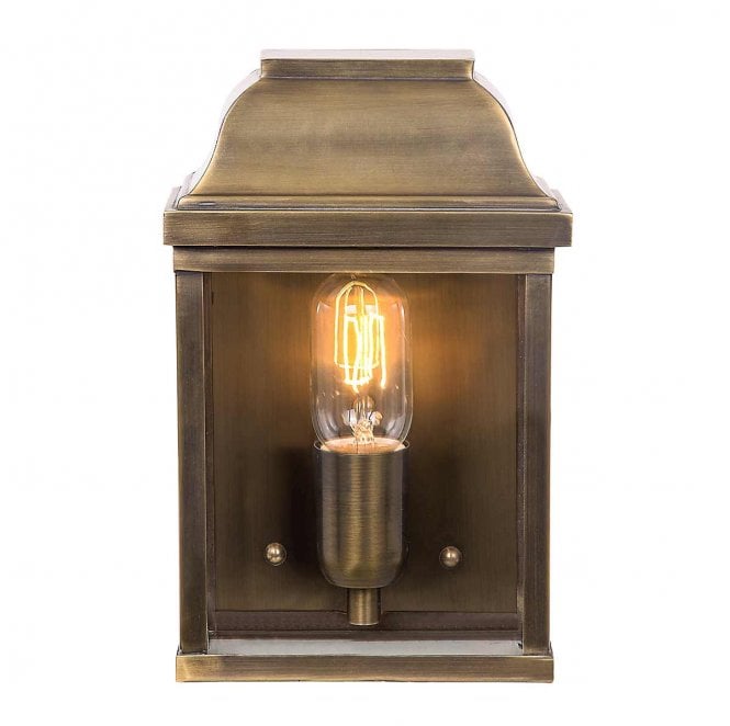 Elstead Lighting VICTORIA-BR Victoria Outdoor IP44 1 Light Wall Lantern in an Aged Brass Finish