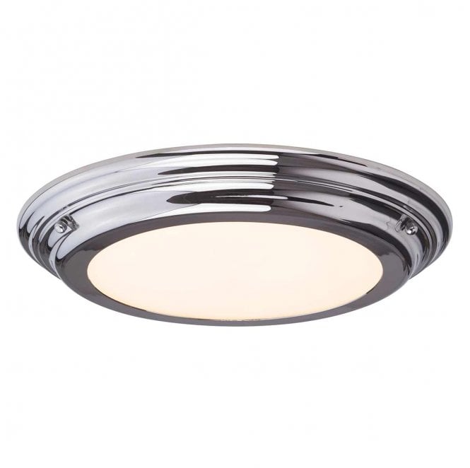 Elstead Lighting WELLAND-F-PC Wellend IP54 1 Light Flush Light in a Polished Chrome Finish