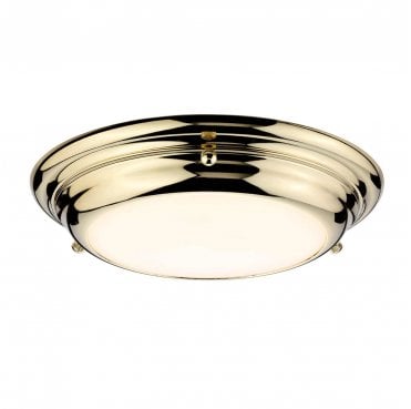 WELLAND-F-S-PB Wellend IP54 1 Light Mini LED Flush Light in a Polished Brass Finish