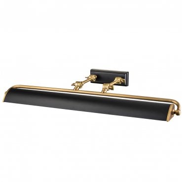 WINCHFIELD-PLL-AB-MB Winchfield 4 Light Large Picture Light in an Aged Brass and Matt Black Finish
