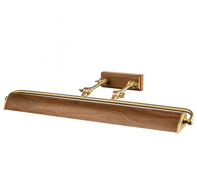 Elstead Lighting WINCHFIELD-PLL-AB-OAK Winchfield 4 Light Large Picture Light in an Aged Brass and Oak Effect Finish