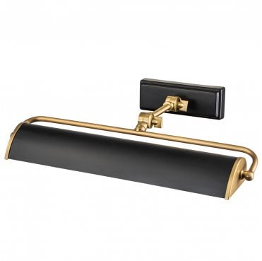WINCHFIELD-PLM-AB-MB Winchfield 2 Light Medium Picture Light in an Aged Brass and Matt Black Finish