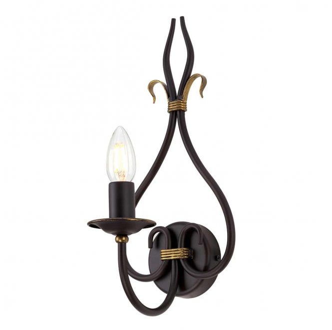 Elstead Lighting WM1 Windermere 1 Light Wall Light in a Rust and Gold Finish
