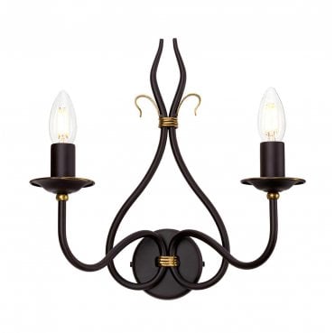WM2 Windermere 2 Light Wall Light in a Rust and Gold Finish