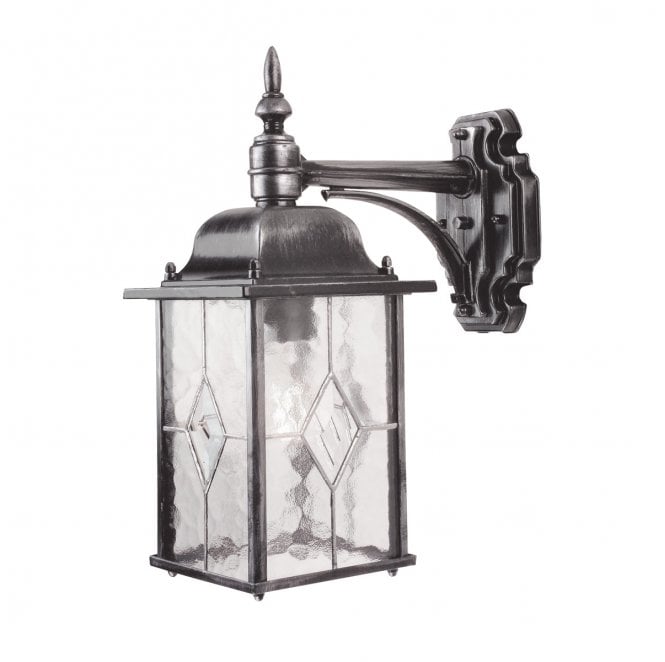 Elstead Lighting WX2 Wexford Outdoor IP23 1 Light Down Wall Lantern in a Black and Silver Finish