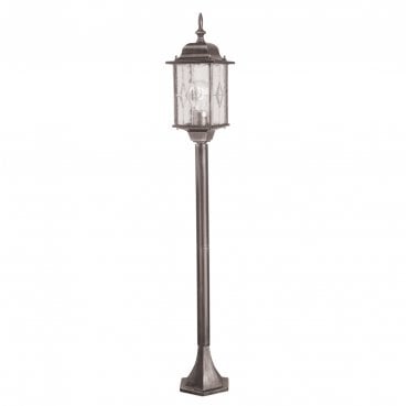 WX4 Wexford Outdoor IP44 1 Light Pillar Lantern in a Black and Silver Finish