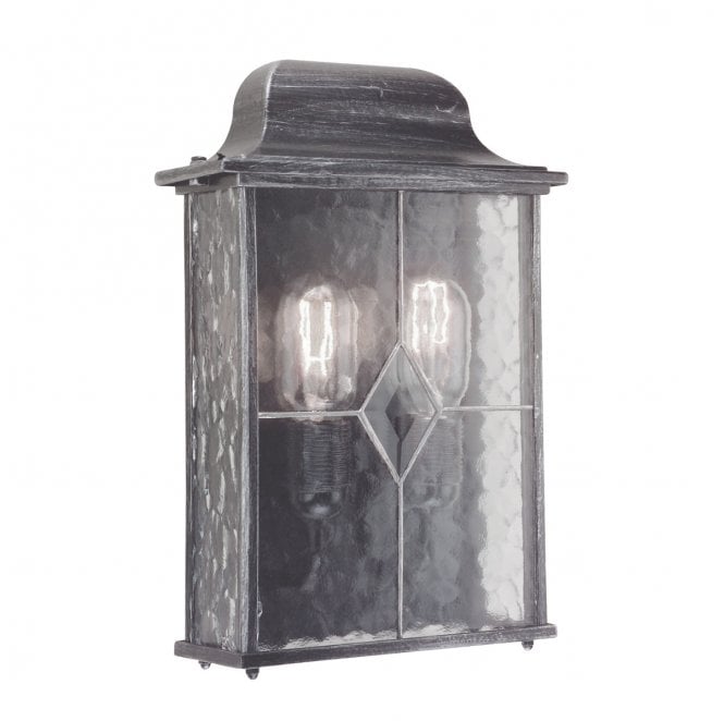 Elstead Lighting WX7 Wexford Outdoor IP23 2 Light Half Lantern in a Black and Silver Finish