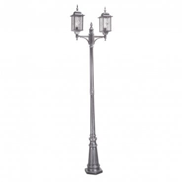 WX8 Wexford OutdoorIP44 2 Light Lamp Post in a Black and Silver Finish