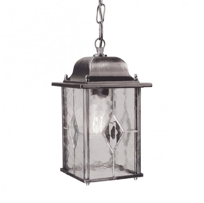 Elstead Lighting WX9 Wexford Outdoor IP23 1 Light Chain Lantern in a Black and Silver Finish