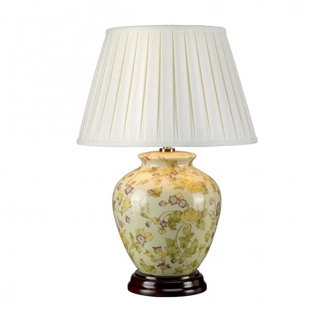 Elstead Lighting YELLOWFLOWERS-TL Yellow Flowers 1 Light Table Lamp in a Yellow and Purple Finish