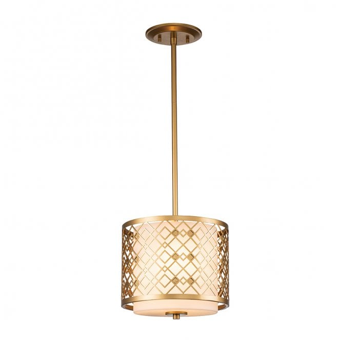 Elstead Lighting ZIGGY-1P-S-LG Ziggy 1 Light Small Pendant in a Lacquered Gold Finish