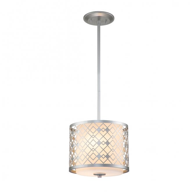 Elstead Lighting ZIGGY-1P-S-LS Ziggy 1 Light Small Pendant in a Lacquered Silver Finish