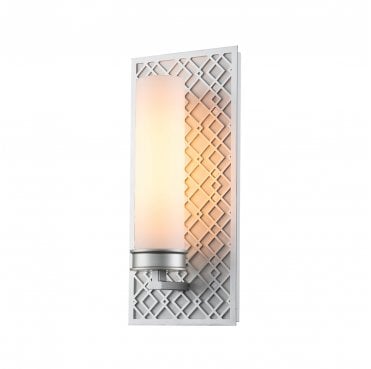 ZIGGY1-LS Ziggy IP44 1 Light Wall Light in a Lacquered Silver Finish