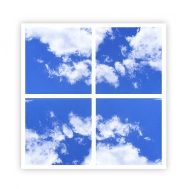 E152 Set of 4, 40w 60x60 LED 3D Effect Colour Changing and Dimmable Ceiling Panels with Remote
