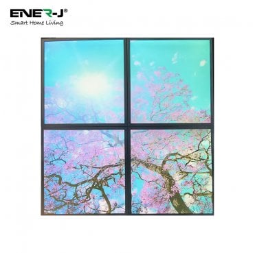 E153 Set of 4, 40w 60x60 LED Sky Panels with Cherry Blossom Trees - 2D Effect