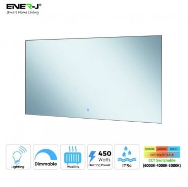 IH1038 Bathroom IP54 600x800mm Infrared Mirror Heater with CCT