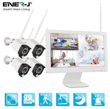 IPC1025 All in One Wireless CCTV System - 4x IP Cameras, 8CH 1080P NVR, 1TB HDD and 15.6" Monitor