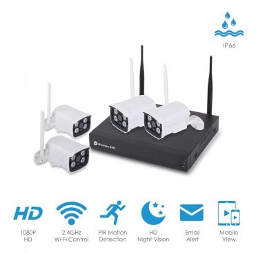 IPC1030 Wireless Security CCTV System - 8CH 1080P NVR, 4 x 2MP Outdoor Wifi Cameras, P2P, Motion Detection