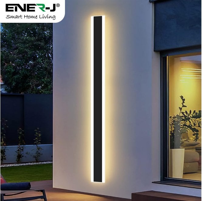 Ener-J T485 Outdoor IP65 18w LED Modern 100cm Linear Wall Light in 3000k (Warm White) in a Matt Black Finish