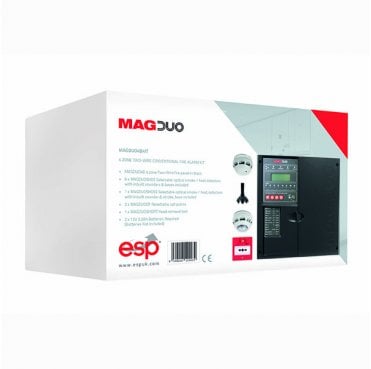 MAGDUO4BKIT 4 Zone 2 Wire Conventional Fire Alarm Kit with a Black Panel