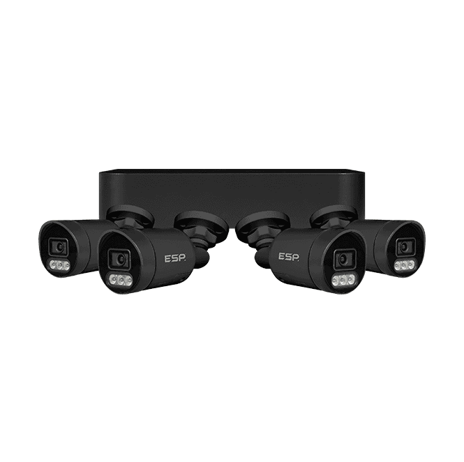 ESP RC24KBB 4 Channel 1TB NVR with 4x 2MP 2.8mm IP PoE Bullet Cameras in Black