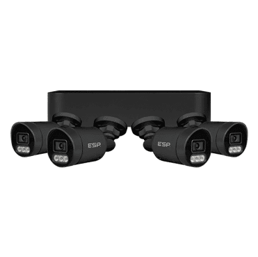 RC24KBB 4 Channel 1TB NVR with 4x 2MP 2.8mm IP PoE Bullet Cameras in Black