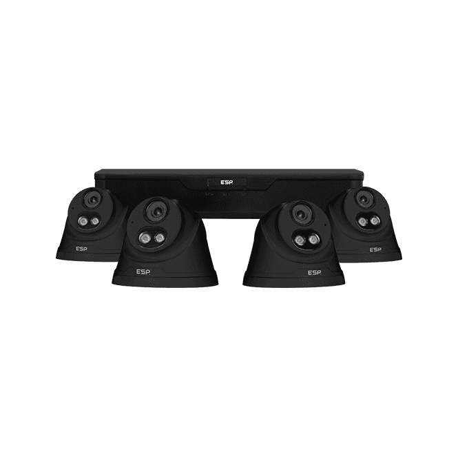 ESP RC24KTB 4 Channel 1TB NVR with 4x 2MP 2.8mm IP PoE Dome Cameras in Black